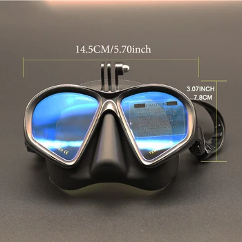  Маска для дайвинга из закаленного стекла с коробкой Storge, водонепроницаемые и противотуманные гальванические очки с J-образным кронштейном для камеры