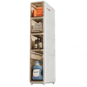 Многослойный шкаф для хранения в ванной комнате Холодильник Органайзер для швов Ящики Многослойные напольные сверхузкие полки для унитаза