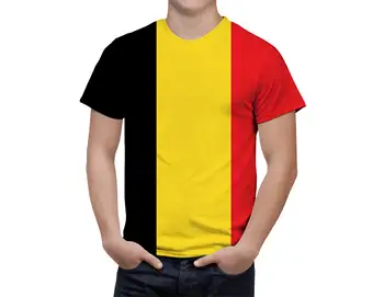 Мода Флаг Бельгии 3D Футболка Для Мужчин Мода Хип-Хоп О-образный вырез С коротким рукавом Уникальный флаг Рубашка Топы