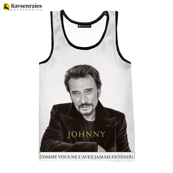 Модный принт Johnny Hallyday 3D-печатная футболка Мужские летние повседневные майки Johnny Hallyday Майки Хип-хоп оверсайз