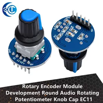 Модуль поворотного энкодера для разработки Arduino Brick Sensor Round Audio Rotating Potentiometer Handle Cap EC11