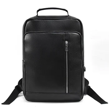 Мужской бизнес-рюкзак Школьные рюкзаки из натуральной кожи Мужские роскошные дизайнерские сумки для ноутбука Рюкзак унисекс с USB-портом