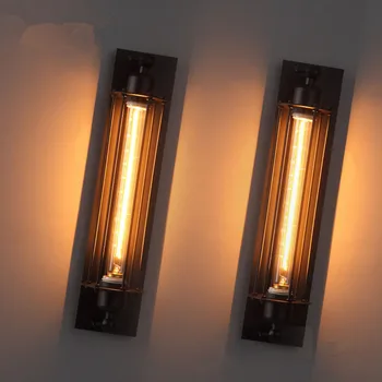 Настенные светильники в стиле ретро для лестницы спальни Винтажный промышленный бра Черный металлический настенный светильник 110 220 В для прохода Ресторан Паб