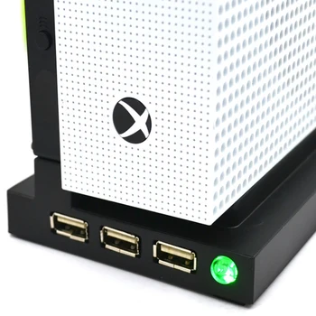 Новая вертикальная подставка с двойным вентилятором охлаждения для игровой консоли Xbox One S / Slim 3 USB-порта Концентратор Vertial Cooling Base/Dock Holder HUB
