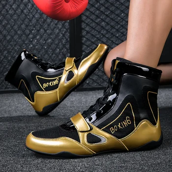 Новая высококачественная борцовская обувь для мужчин Дышащая борцовская обувь Удобная боксерская обувь для мужчин Золотая спортивная обувь для полетов