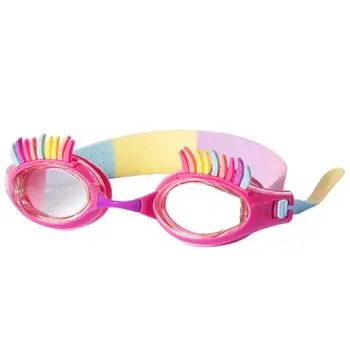  Новые водонепроницаемые детские очки для плавания Симпатичные очки для плавания для детей Регулируемый ремешок Силиконовые мультяшные зеркальные очки