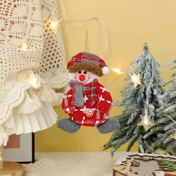 Новый колокольчик Маленький кулон Санта-Клаус Снеговик Олень Ткань Украшения Статьи Рождественская елка 2