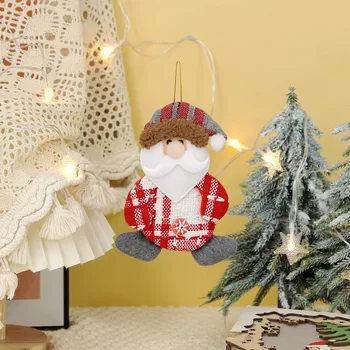 Новый колокольчик Маленький кулон Санта-Клаус Снеговик Олень Ткань Украшения Статьи Рождественская елка 3