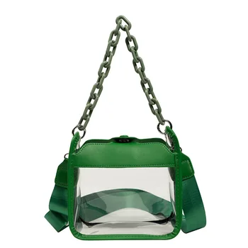 отличительная свежая прозрачная маленькая квадратная сумка женская модная текстильная сумка через плечо ниша дизайн цепочка сумка через плечо сумка через плечо