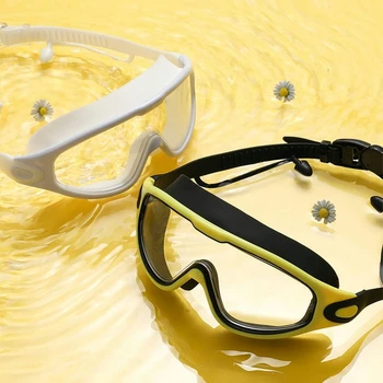  Очки для плавания с большой оправой Взрослые Высокое качество HD Антифог Очки для плавания Мужчины Женщины Дайвинг Маска Водные виды спорта Мягкие очки
