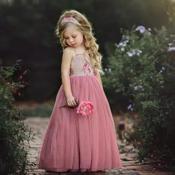 Платье для девочки Принцесса Дети Детский Цветок Платье для девочек Цветочное платье Платье для вечеринок Формальный сарафан Детская одежда