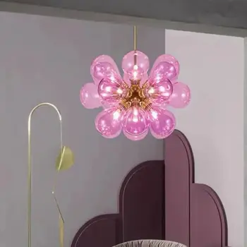 Постмодернистская пузырьковая люстра Светодиодный стеклянный абажур люстра couleur для гостиной Лофт Спальня Декор Дизайнерская атмосфера Свет