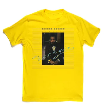 Ретро 80-е годы Джордж Бенсон Рубашка Breezin с коротким рукавом Желтый унисекс S-5XL PE639 с длинными рукавами