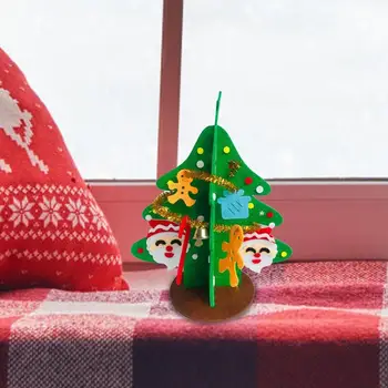 Рождественская войлочная елка Без тканой трехмерной рождественской елки Декоративная нетканая DIY Рождественские поделки для малышей Дети Санта 2
