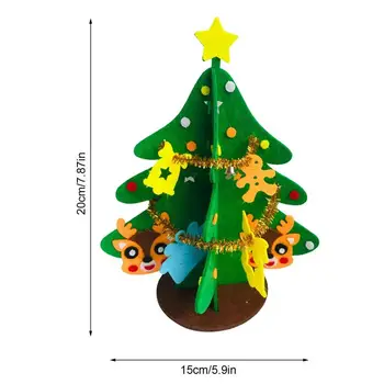 Рождественская войлочная елка Без тканой трехмерной рождественской елки Декоративная нетканая DIY Рождественские поделки для малышей Дети Санта 5