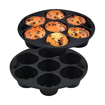 Силиконовая форма для кексов для духовки, горшка 8,4-дюймовые многоразовые бесплатные силиконовые формы для выпечки 2 шт. 0