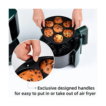Силиконовая форма для кексов для духовки, горшка 8,4-дюймовые многоразовые бесплатные силиконовые формы для выпечки 2 шт. 1