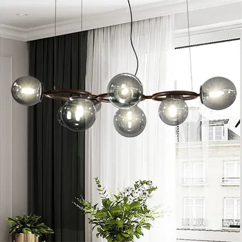 Скандинавская люстра дымчато-серый стеклянный дизайнер Простой волшебный пузырьковый свет для гостиной лампа столовая фермерский дом светильники