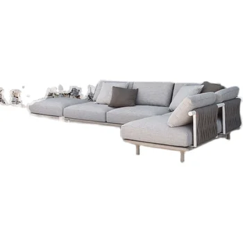 Скандинавский уличный диван, журнальный столик, комбинированный сад, беседка, кресло из ротанга для отдыха, вилла, открытый балкон, мебель из ротанга