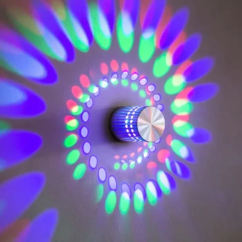  Современные декоративные спиральные настенные светильники 3 Вт RGB светодиодный настенный светильник для освещения вечеринок Вестибюль KTV Украшение дома