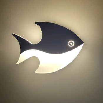 Современные светодиодные креативные акриловые настенные светильники в форме рыбы Внутренний декор Прикроватная стена бра Коридор Проход Кабинет Детская комната Настенный светильник