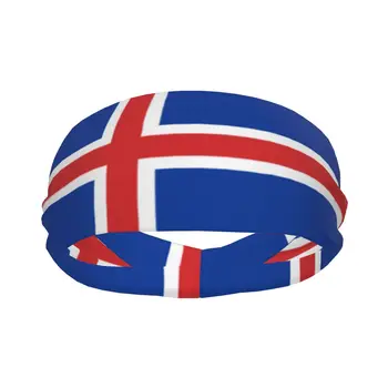 Спортивная повязка Дышащая повязка на голову Повязка на голову для волос с флагом Исландии