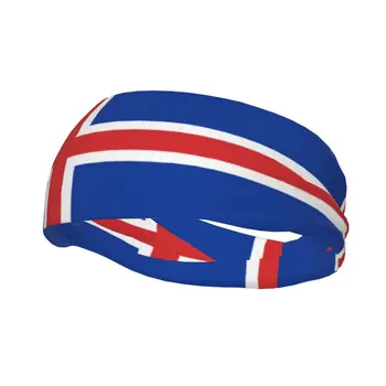 Спортивная повязка Дышащая повязка на голову Повязка на голову для волос с флагом Исландии 1