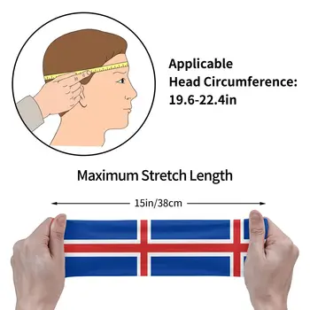 Спортивная повязка Дышащая повязка на голову Повязка на голову для волос с флагом Исландии 4