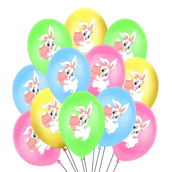 Счастливый набор латексных воздушных шаров с пасхальным кроликом, украшение пасхальной вечеринки