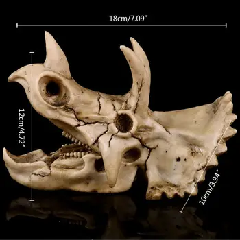 Трицератопс Череп динозавра Смола Поделки для обучения ископаемого скелета Модель Hallo Dropship