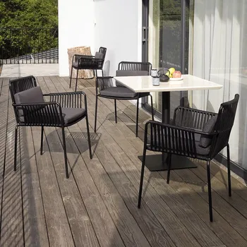 Уличная мебель Досуг Балконные столы и стулья Nordic Villa Courtyard Открытый ротанг Ресторан на открытом воздухе