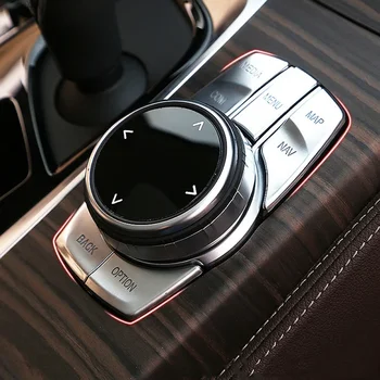 хромированная ABS Автомобильная мультимедийная кнопка Крышка отделки Кнопка стояночного тормоза Наклейка для BMW G01 G30 G38 5 Series 2017-2021 Автоаксессуары