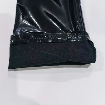 Черные кожаные длинные перчатки Панк-рок перчатки Хип-поп Джаз Диско Яркие варежки Косплей Женщины Сексуальная вечеринка Танцы Клубная одежда Аксессуары 5