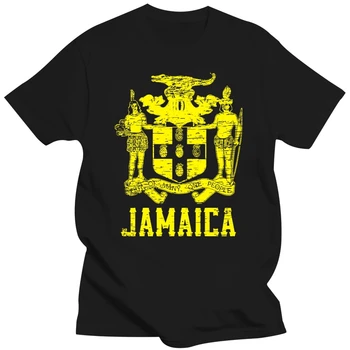 Ямайка, Герб, Из многих, один народ, Гордость Мужская футболка Горячая продажа Топ Фитнес Одежда Топы Мужская футболка с принтом 0